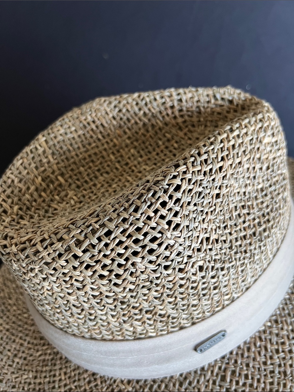 NWOT Dockers Tan Straw Fedora with Beige Band, natural fibers - Picture 8 of 9
